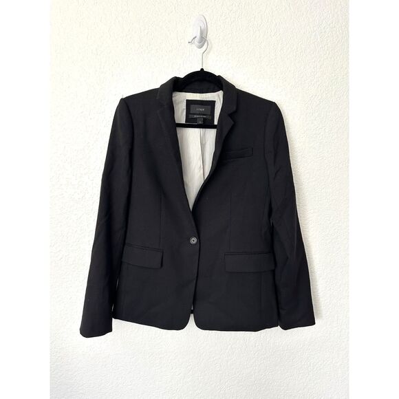 J Crew Regent Blazer Wool One Button Career Office All Season Jacket Size 4 - Picture 1 of 9